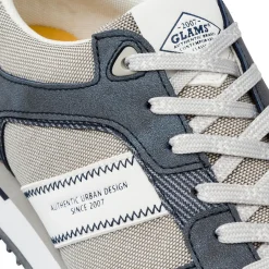 Sneakers casual bicolore blu e grigio da Uomo con logo Glams