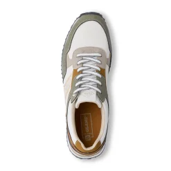 Sneakers casual bicolore khaki e bianco da Uomo con logo Glams