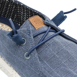 Sneakers casual blu da Donna in tela effetto denim Heydude Wendy