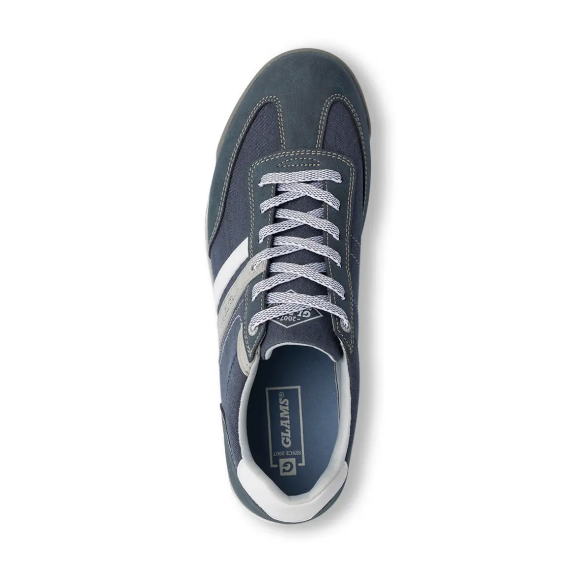 Sneakers casual blu jeans da Uomo con logo Glams