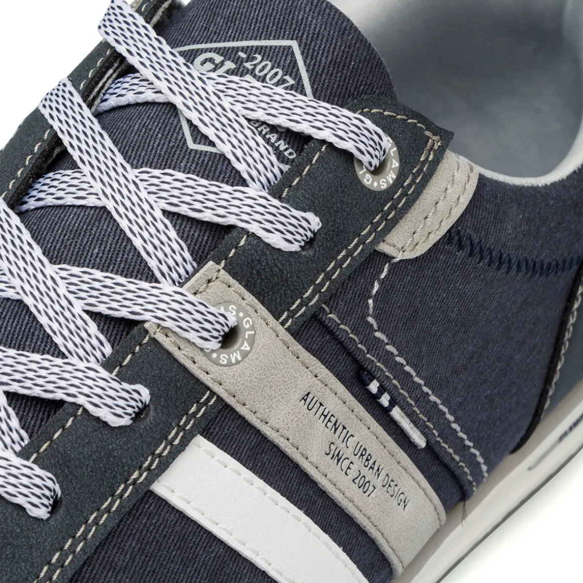 Sneakers casual blu jeans da Uomo con logo Glams