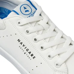 Sneakers casual da uomo bianche con talloncino blu navy Navigare