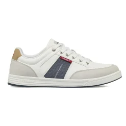 Sneakers casual da uomo bianche Carrera Jeans con dettagli blu e grigi