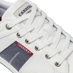 Sneakers casual da uomo bianche Carrera Jeans con dettagli blu e grigi