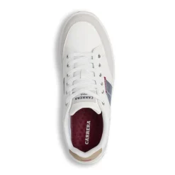 Sneakers casual da uomo bianche Carrera Jeans con dettagli blu e grigi