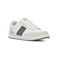 Sneakers casual da uomo bianche Carrera Jeans con dettagli blu e grigi