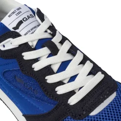 Sneakers casual da Uomo blu con inserti effetto scamosciato Gas
