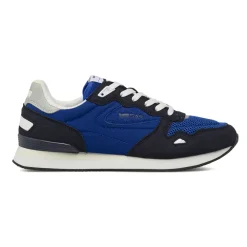 Sneakers casual da Uomo blu con inserti effetto scamosciato Gas