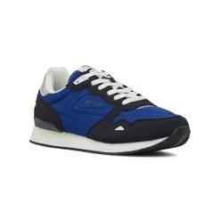 Sneakers casual da Uomo blu con inserti effetto scamosciato Gas