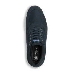 Sneakers casual da Uomo blu in pelle scamosciata e mesh Lumberjack