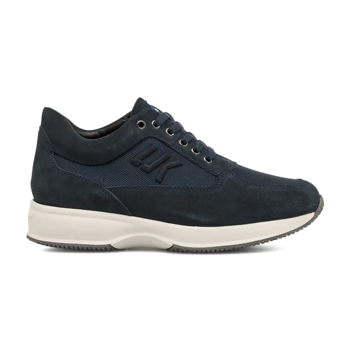 Sneakers casual da Uomo blu in pelle scamosciata e mesh Lumberjack