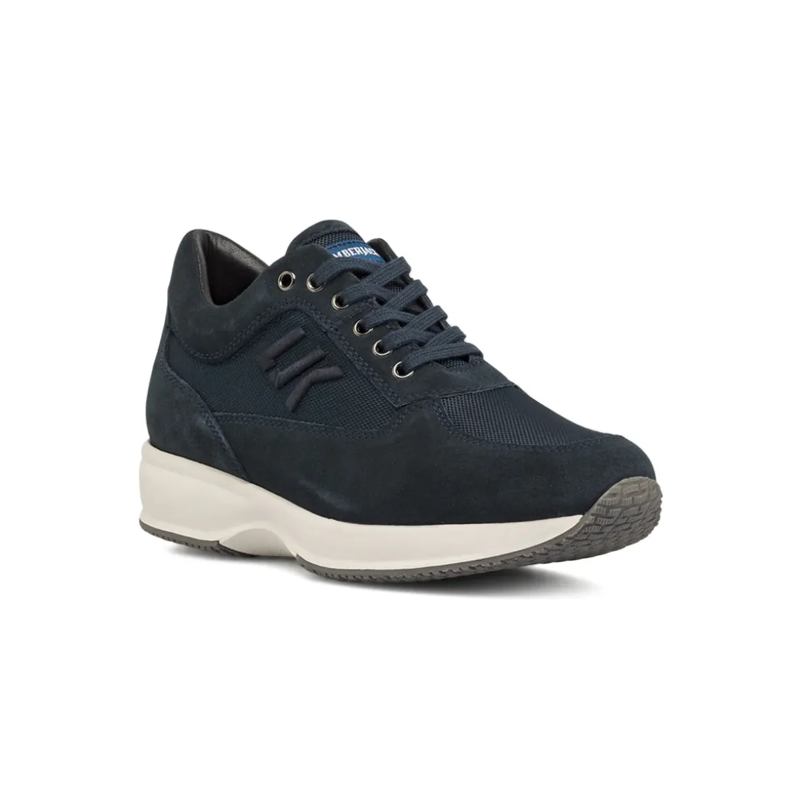 Sneakers casual da Uomo blu in pelle scamosciata e mesh Lumberjack