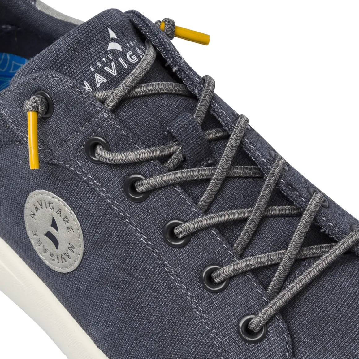 Sneakers casual da Uomo Blu in tessuto con dettagli gialli Navigare