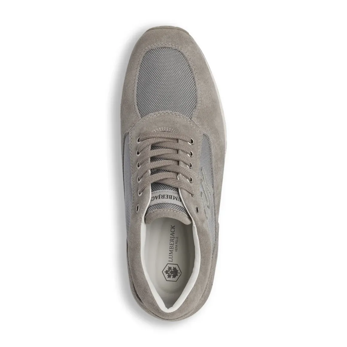 Sneakers casual da Uomo grigie in pelle scamosciata e mesh Lumberjack