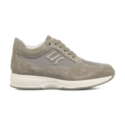 Sneakers casual da Uomo grigie in pelle scamosciata e mesh Lumberjack