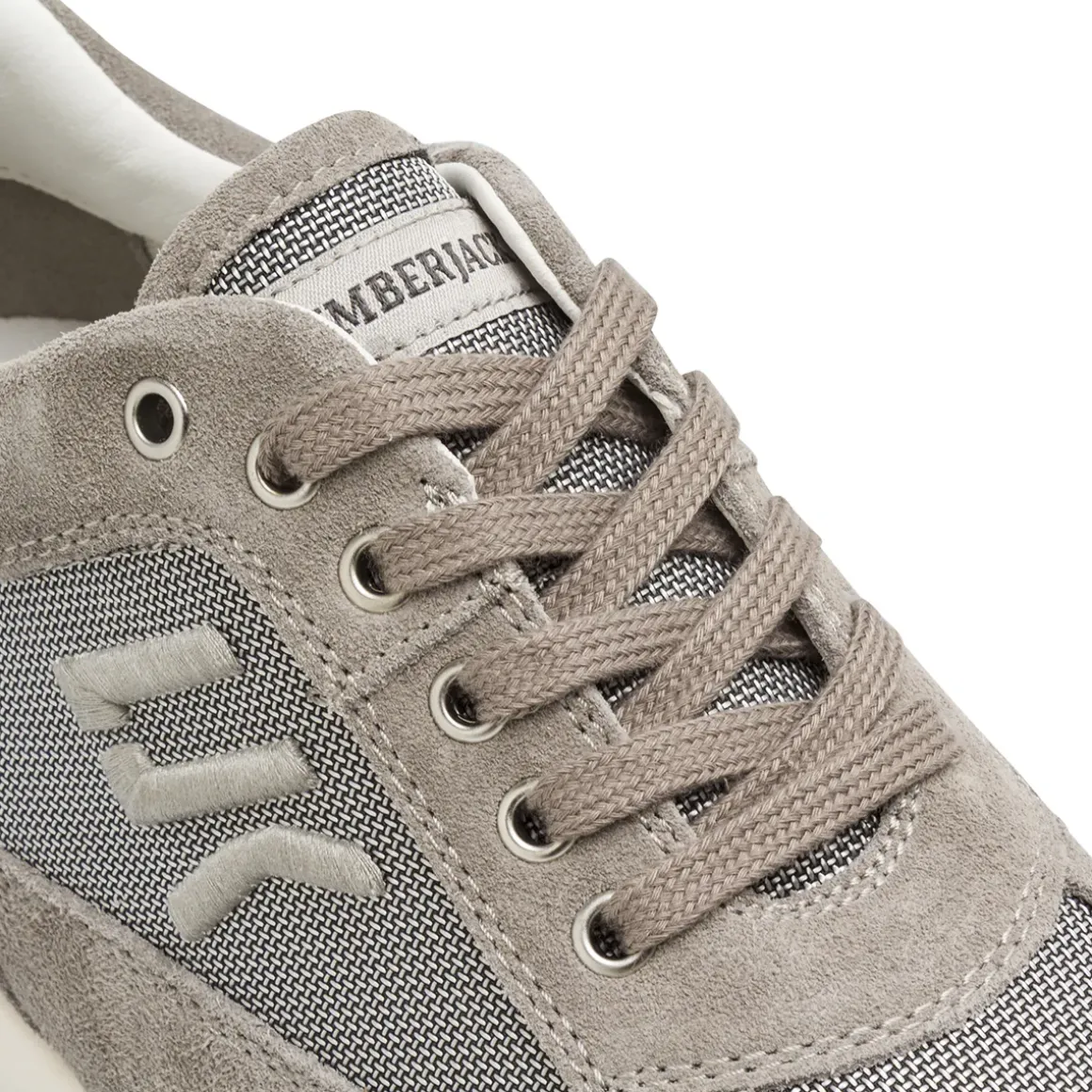 Sneakers casual da Uomo grigie in pelle scamosciata e mesh Lumberjack