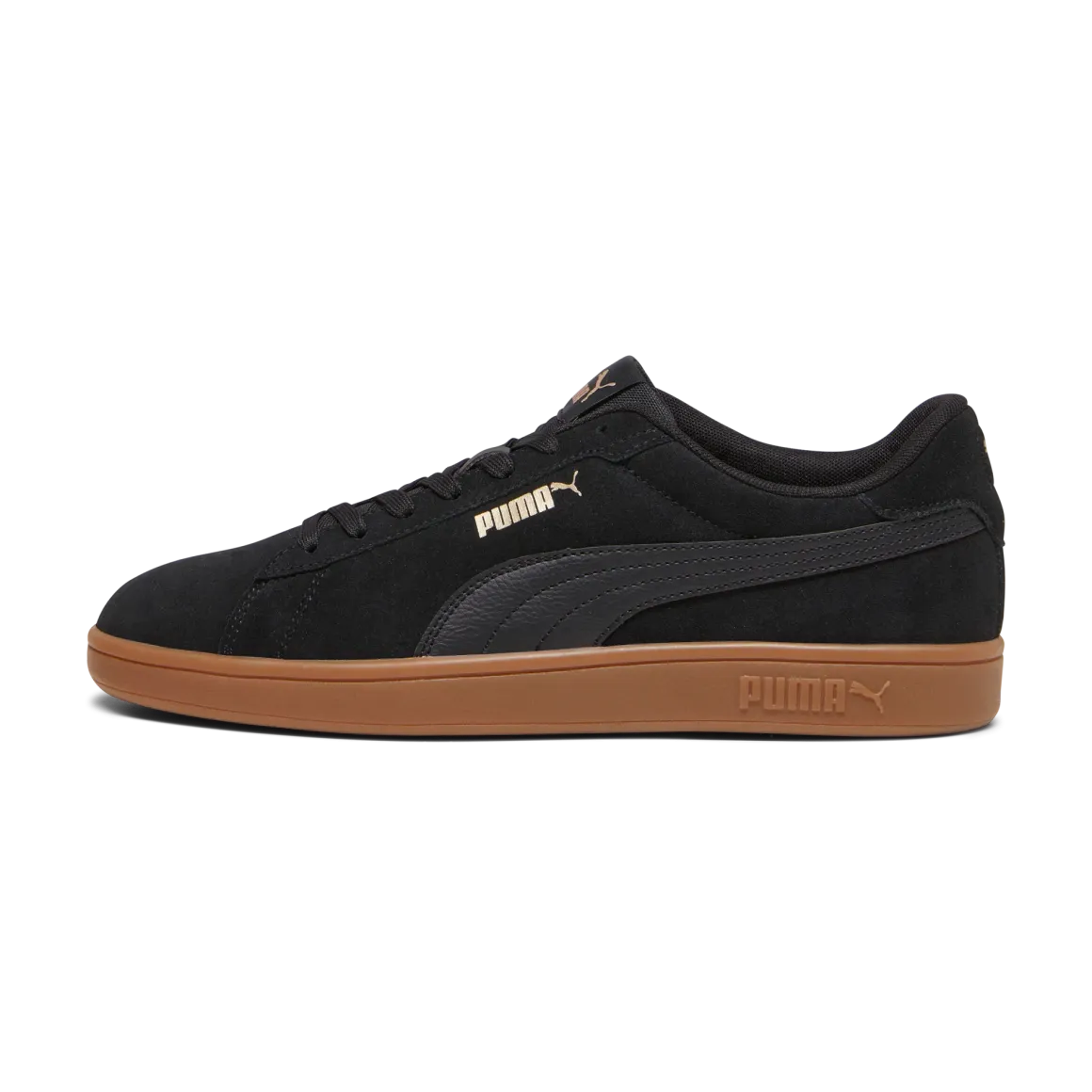 Sneakers casual da uomo in pelle scamosciata nere con logo Puma Smash 3.0