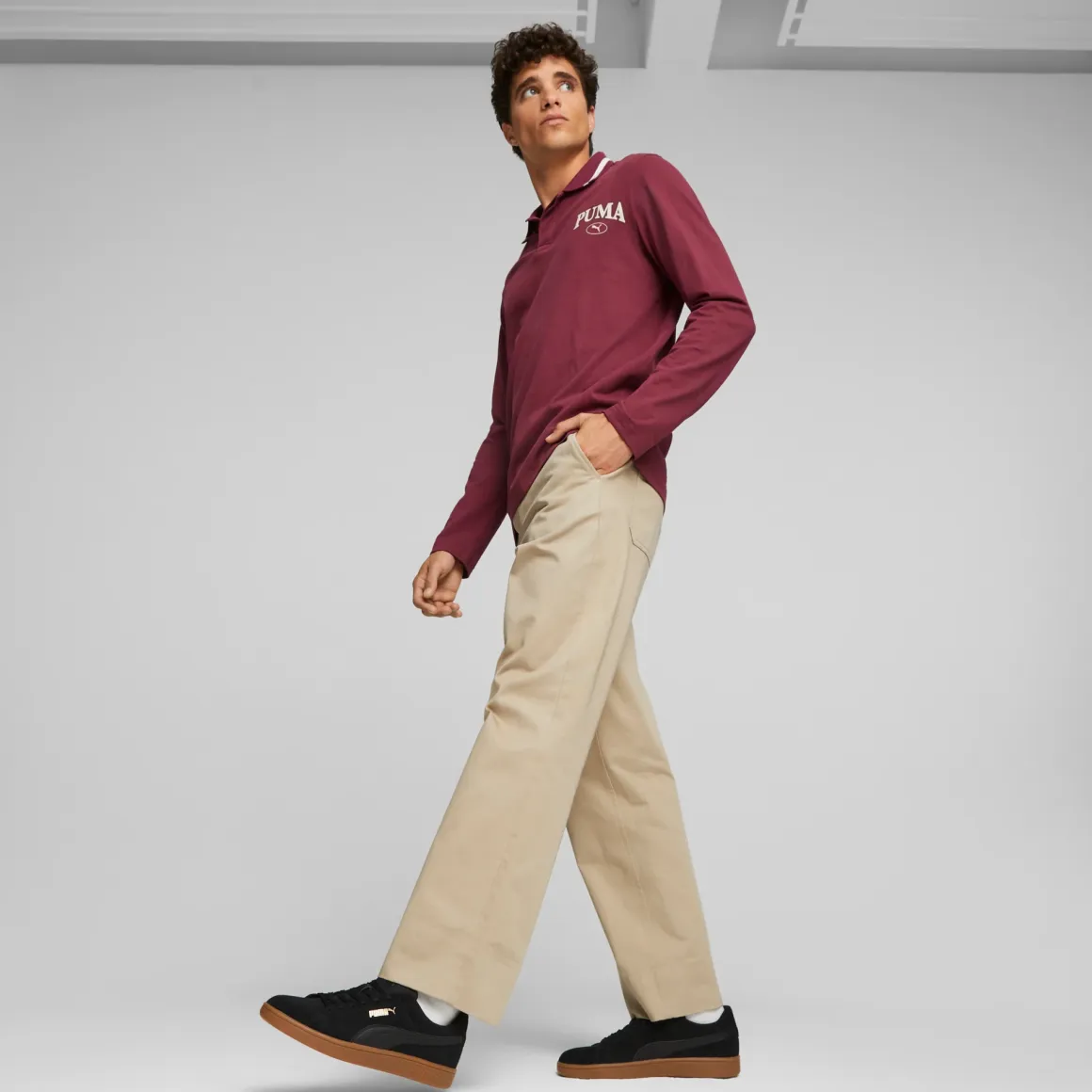 Sneakers casual da uomo in pelle scamosciata nere con logo Puma Smash 3.0