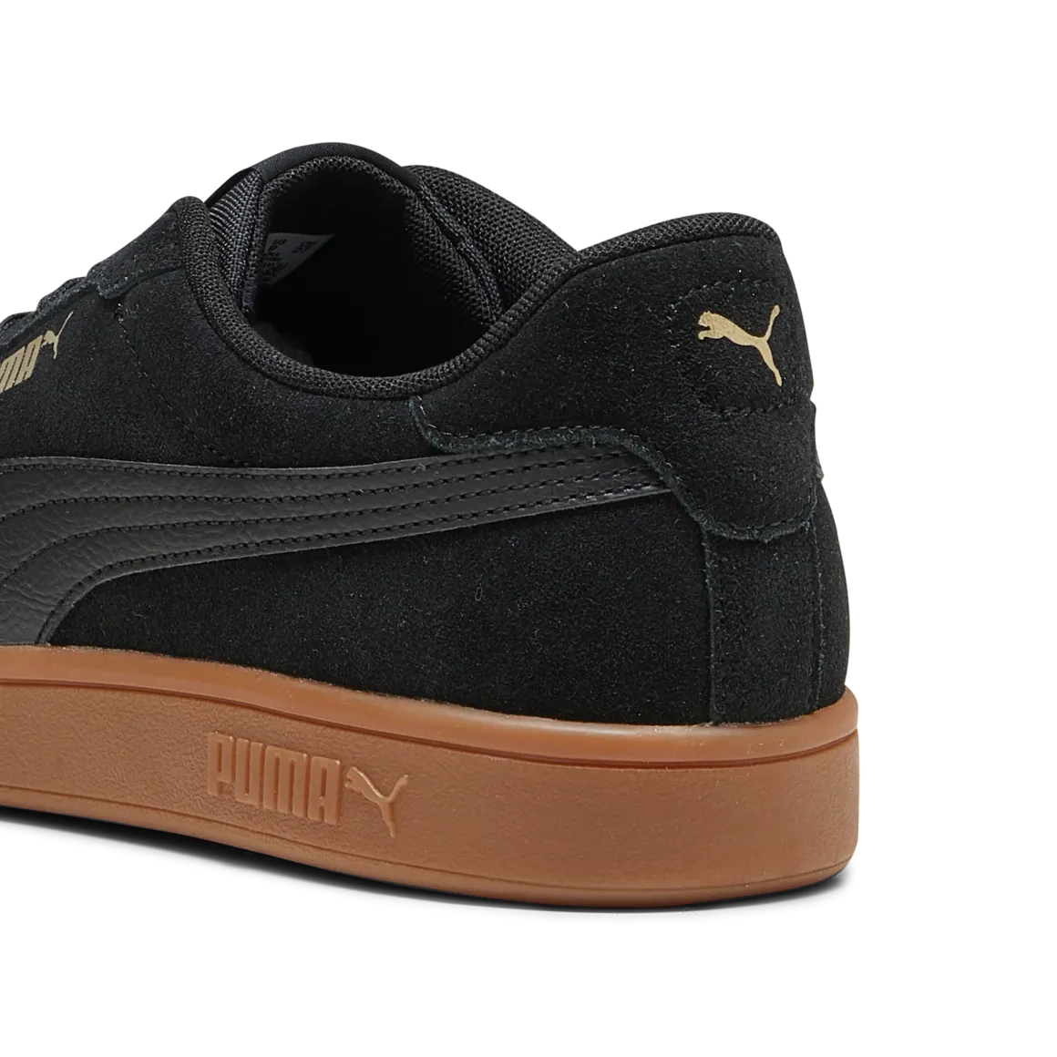 Sneakers casual da uomo in pelle scamosciata nere con logo Puma Smash 3.0