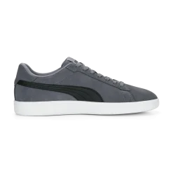 Sneakers casual da uomo in pelle scamosciata grigie e nere con logo Puma Smash 3.0