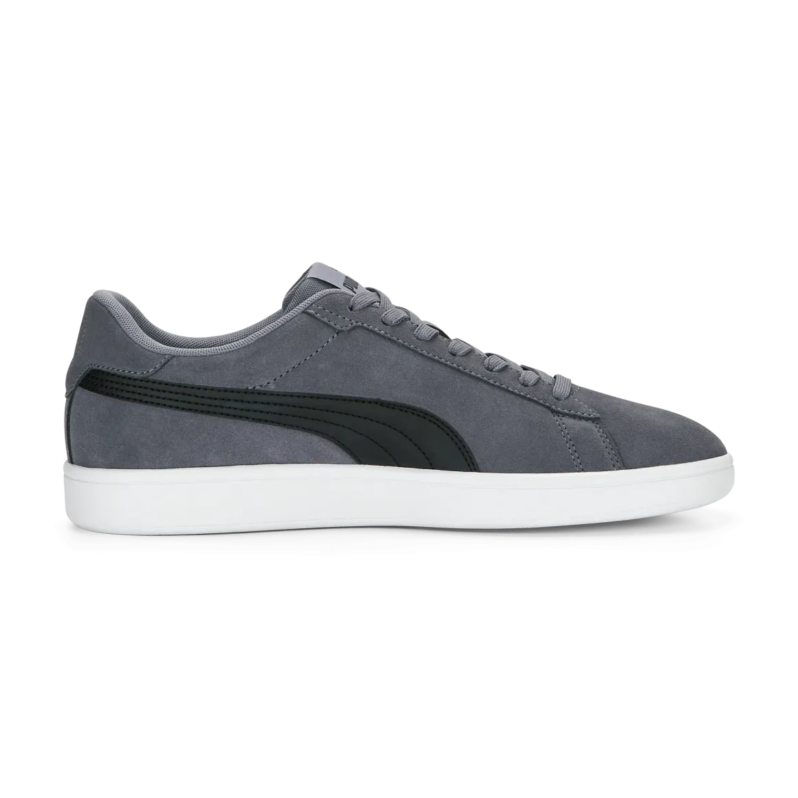 Sneakers casual da uomo in pelle scamosciata grigie e nere con logo Puma Smash 3.0