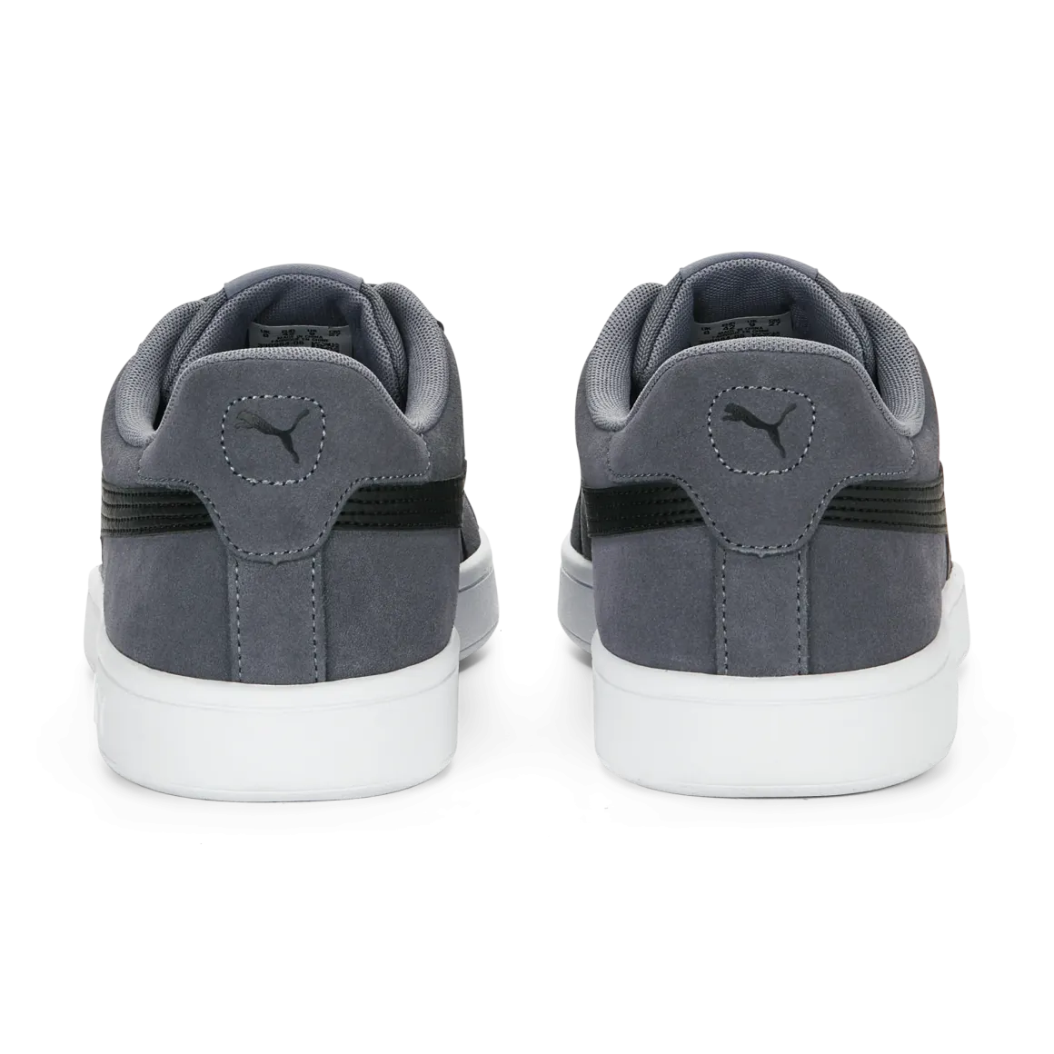 Sneakers casual da uomo in pelle scamosciata grigie e nere con logo Puma Smash 3.0