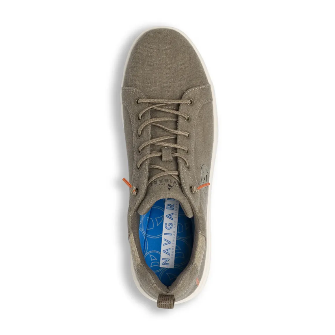 Sneakers casual da Uomo in tela beige con suola bianca Navigare