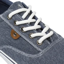 Sneakers casual da Uomo in tela blu con inserti marroni US Golf Club