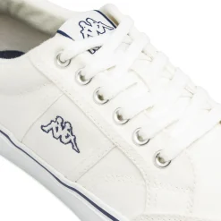 Sneakers casual da uomo Kappa bianche in tela con logo blu navy