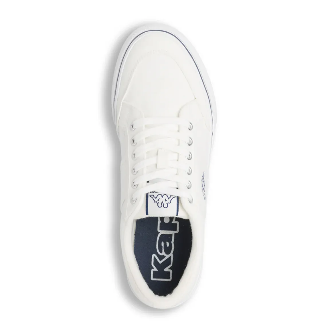 Sneakers casual da uomo Kappa bianche in tela con logo blu navy