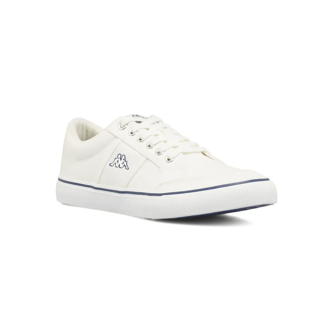 Sneakers casual da uomo Kappa bianche in tela con logo blu navy
