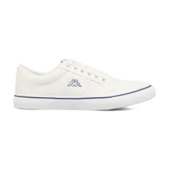 Sneakers casual da uomo Kappa bianche in tela con logo blu navy