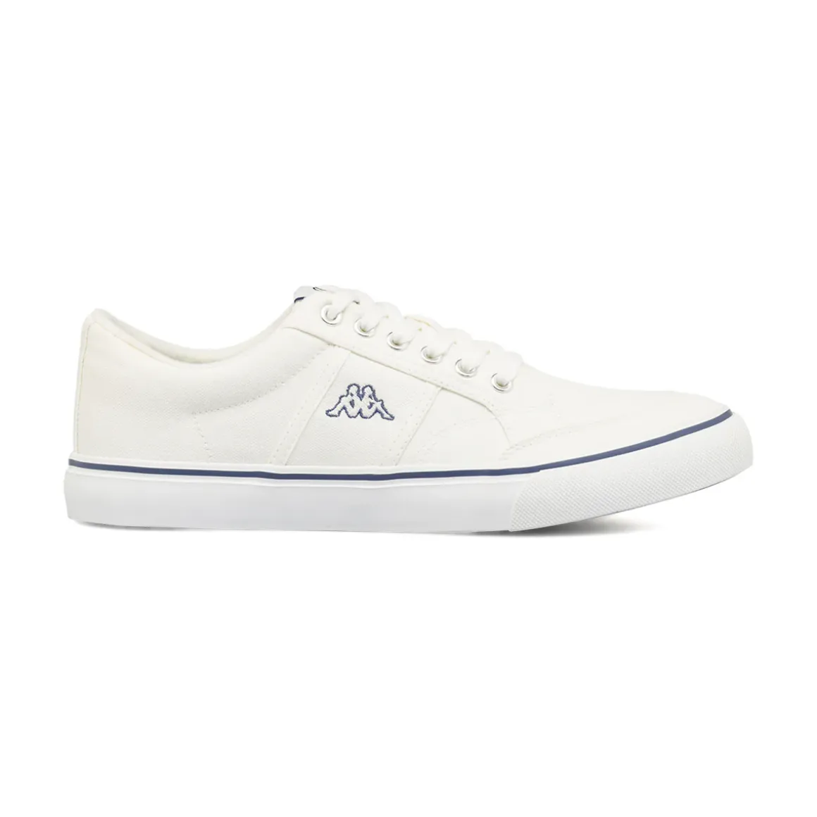 Sneakers casual da uomo Kappa bianche in tela con logo blu navy
