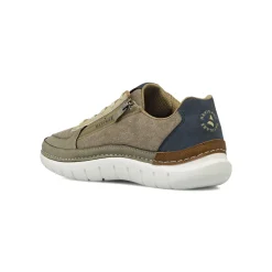 Sneakers casual da Uomo Khaki con zip laterale e suola bianca Navigare