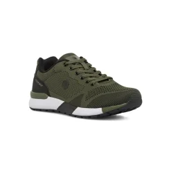 Sneakers casual da Uomo verde militare in tessuto mesh Lumberjack