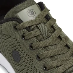 Sneakers casual da Uomo verde militare in tessuto mesh Lumberjack