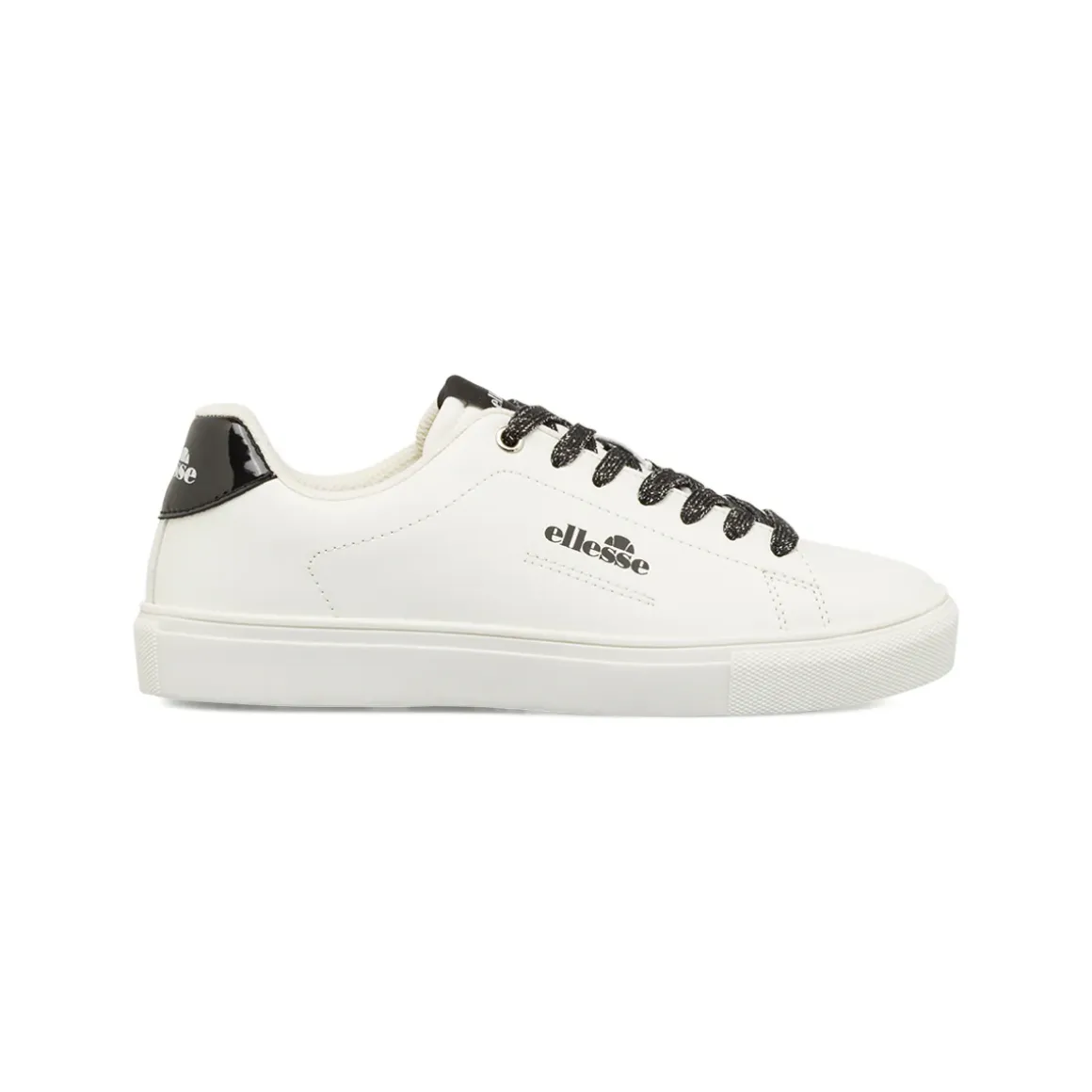 Sneakers casual Ellesse da Donna bianche con lacci neri glitter