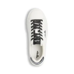 Sneakers casual Ellesse da Donna bianche con lacci neri glitter