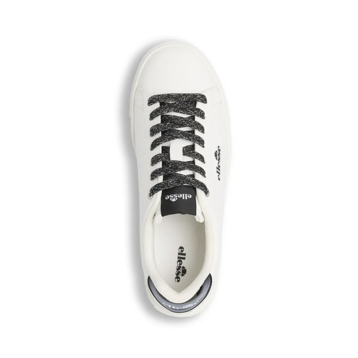 Sneakers casual Ellesse da Donna bianche con lacci neri glitter
