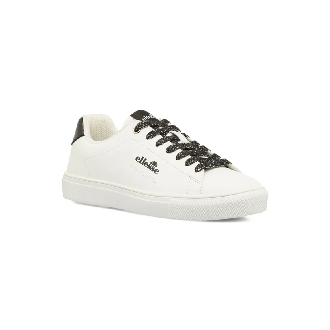 Sneakers casual Ellesse da Donna bianche con lacci neri glitter