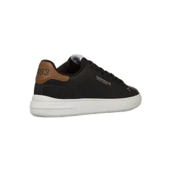 Sneakers casual nere da Uomo con dettaglio marrone e logo Nautica