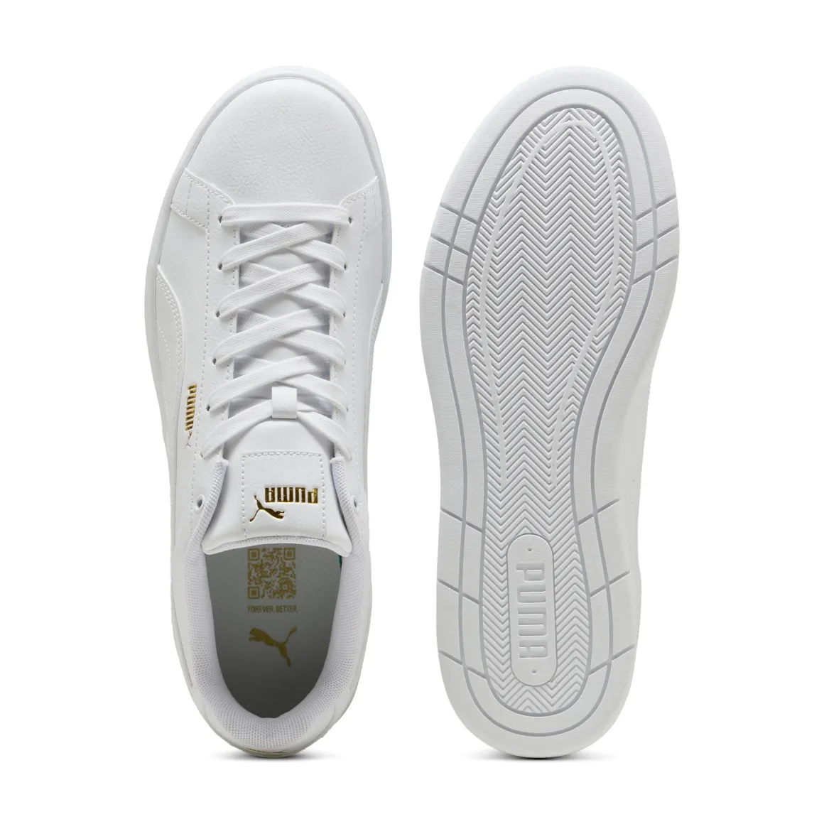 Sneakers casual unisex bianche con logo dorato Puma Court Classico