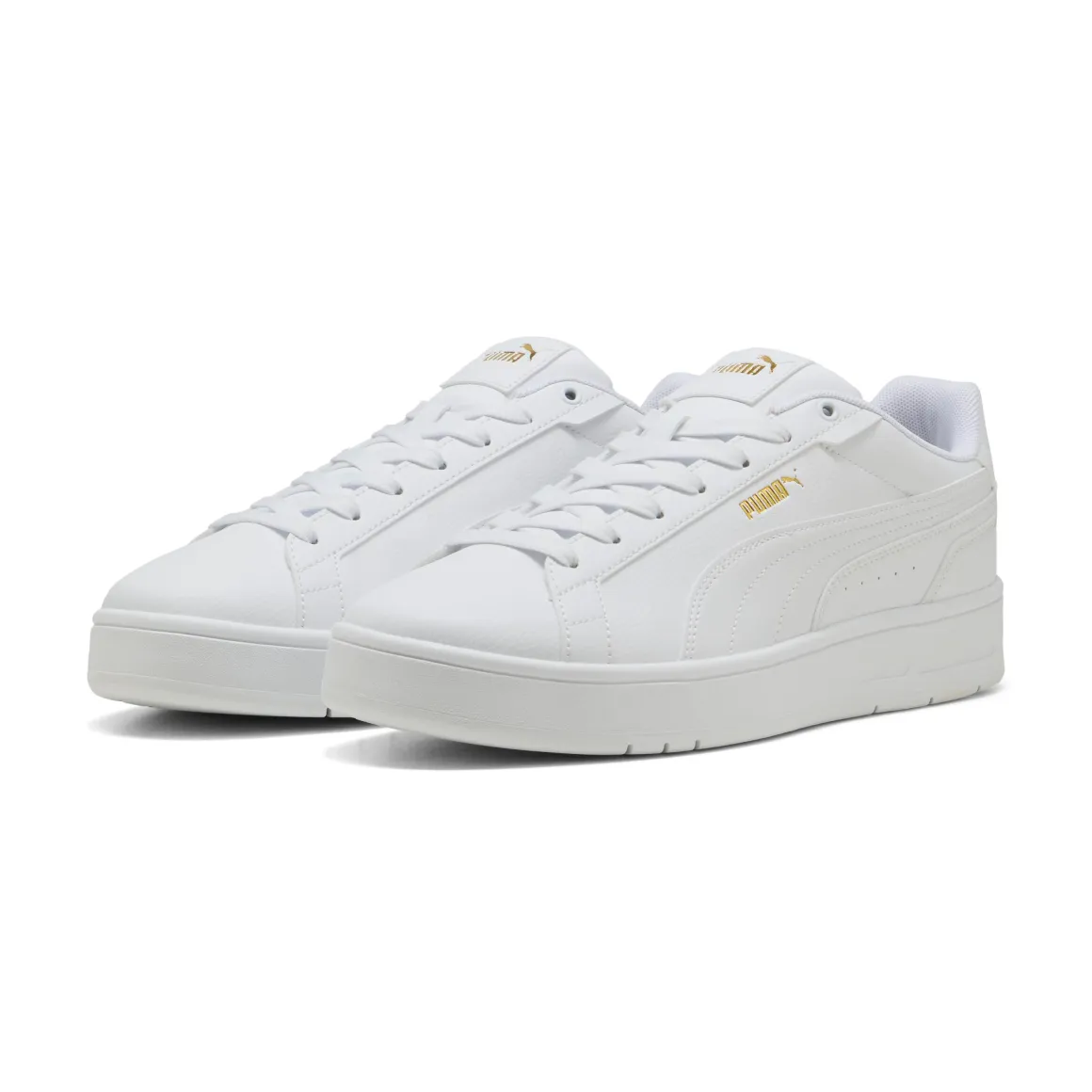Sneakers casual unisex bianche con logo dorato Puma Court Classico