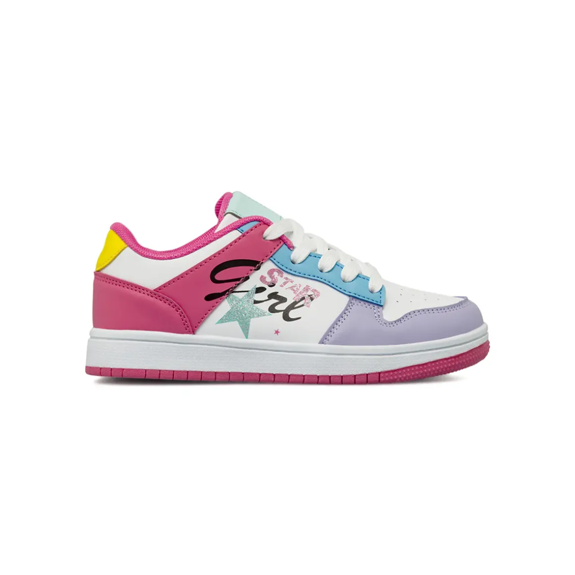 Sneakers colorate da Ragazza lilla e rosa e stampe Dieci Baci