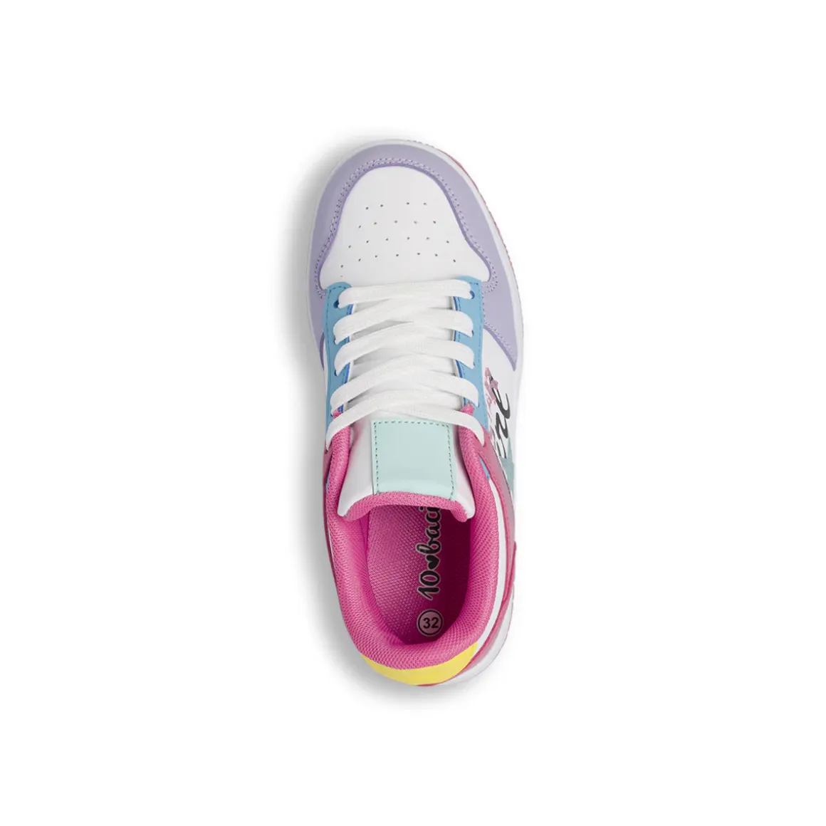 Sneakers colorate da Ragazza lilla e rosa e stampe Dieci Baci