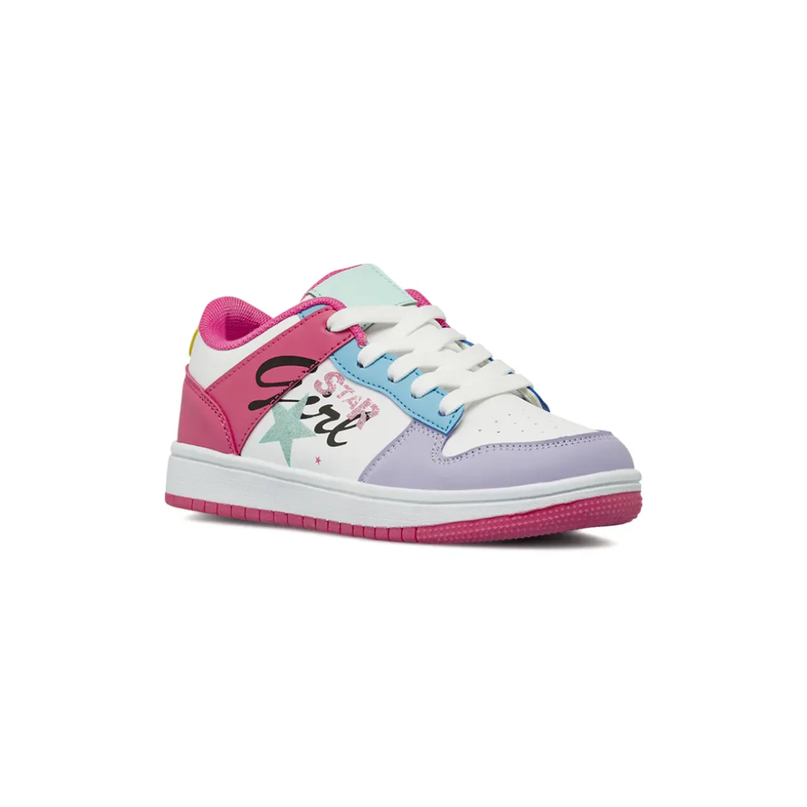 Sneakers colorate da Ragazza lilla e rosa e stampe Dieci Baci
