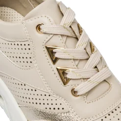 Sneakers comfort beige da Donna con inserti oro P Soft