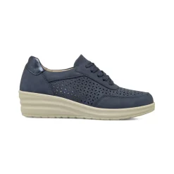 Sneakers comfort da Donna blu con design traforato e zeppa P Soft