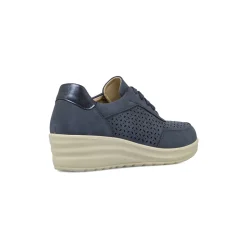 Sneakers comfort da Donna blu con design traforato e zeppa P Soft