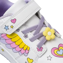 Sneakers da bambina Bianche con ali colorate Dieci Baci